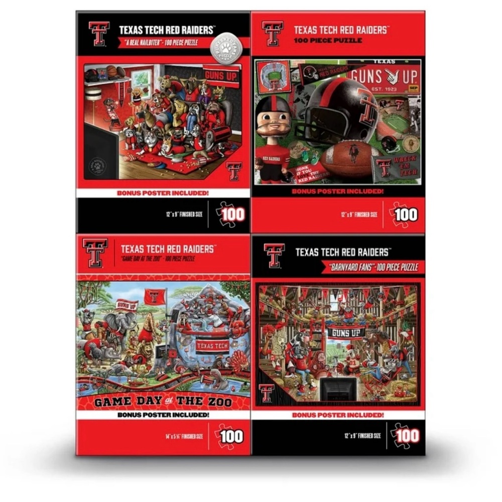 Texas Tech Red Raiders 4 in 1 puzzle pack